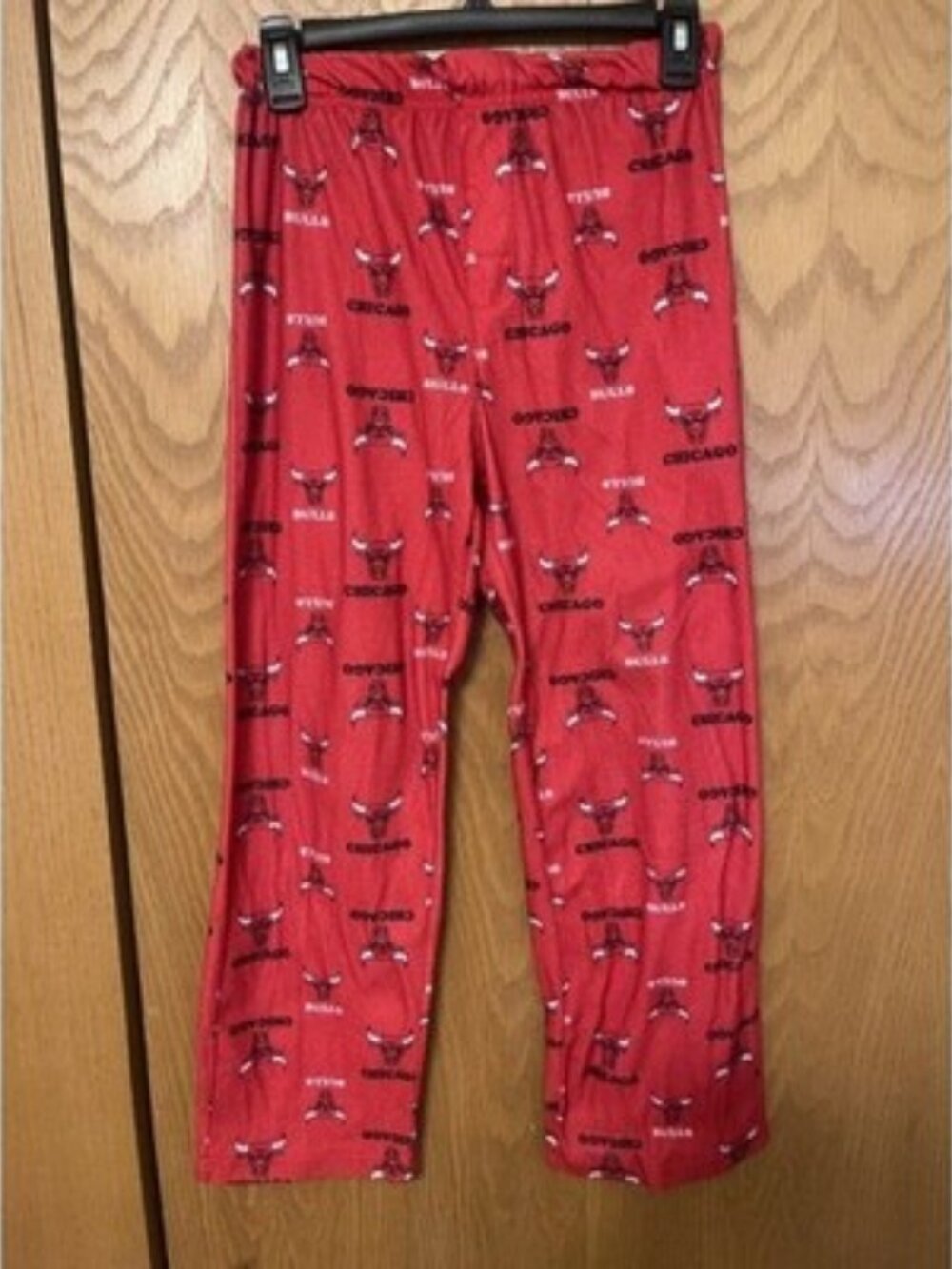 Chicago Bulls NBA Licensed Red Fleece Lounging Pajama Pants Boys M (10/12)